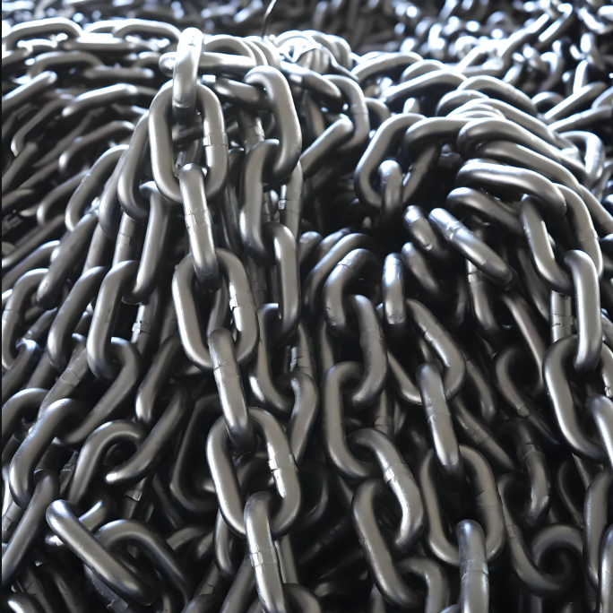 Mining Scraper Chain φ 18× 64 Manganese Steel Heat Treatment High-Strength Mining Round Link Chain