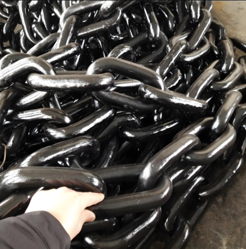 Mining Scraper Chain φ 14× 50 Manganese Steel Heat Treatment High-Strength Mining Round Link Chain